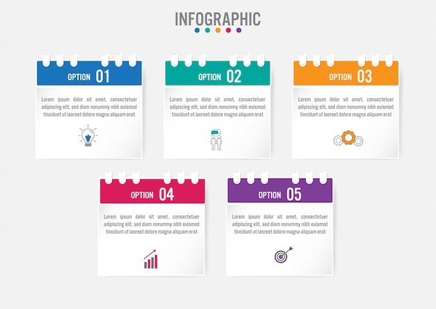 Modèle D'étiquettes Infographie Métier Avec 5 Options