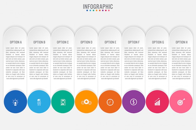 Modèle D'étiquettes Infographie Métier Avec 8 Options