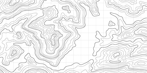 Modèle Extérieur De Carte De Ligne Topographique Modèle De Ligne Vectorielle De Contour D'anneaux De Bois