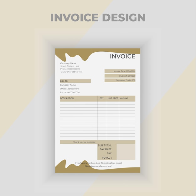 Modèle de facture d'aménagement paysager modèle de facture de couleur modèle de facturation design moderne et luxueux