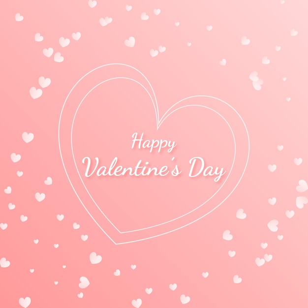 Modèle de la fête de la Saint-Valentin avec des cœurs et un vecteur de fond rose