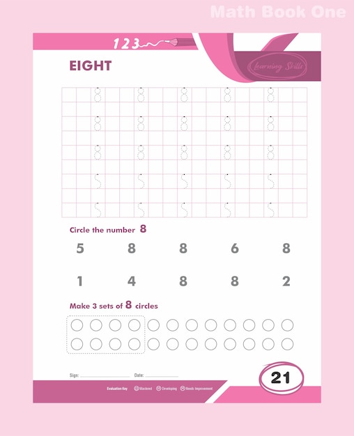 Vecteur modèle de feuille de calcul numéro 8