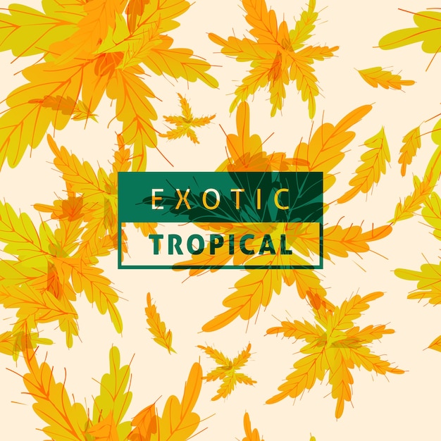 Vecteur modèle de feuilles de chêne tropical