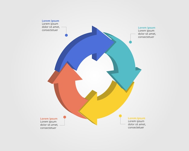 Vecteur modèle de flèche 4 pour l'infographie pour la présentation de l'élément 4