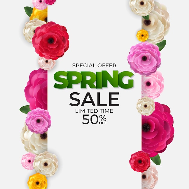 Modèle de fleurs naturelles de vente de printemps.