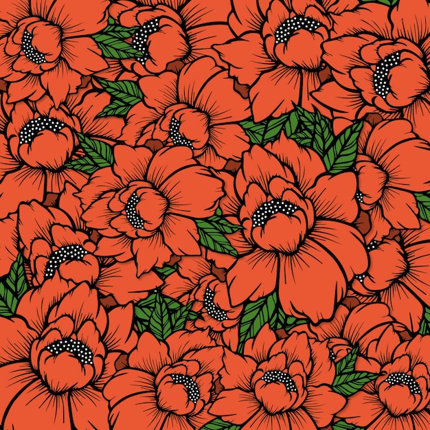 Modèle De Fleurs Avec Style Vectoriel