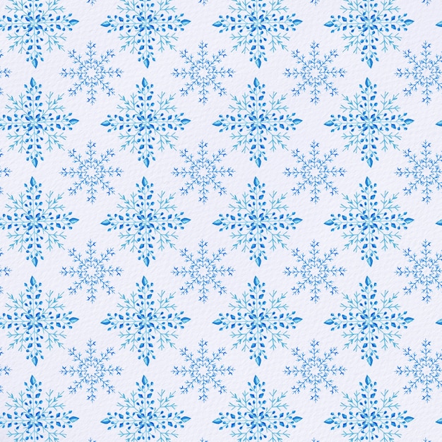 Modèle De Flocons De Neige Aquarelle