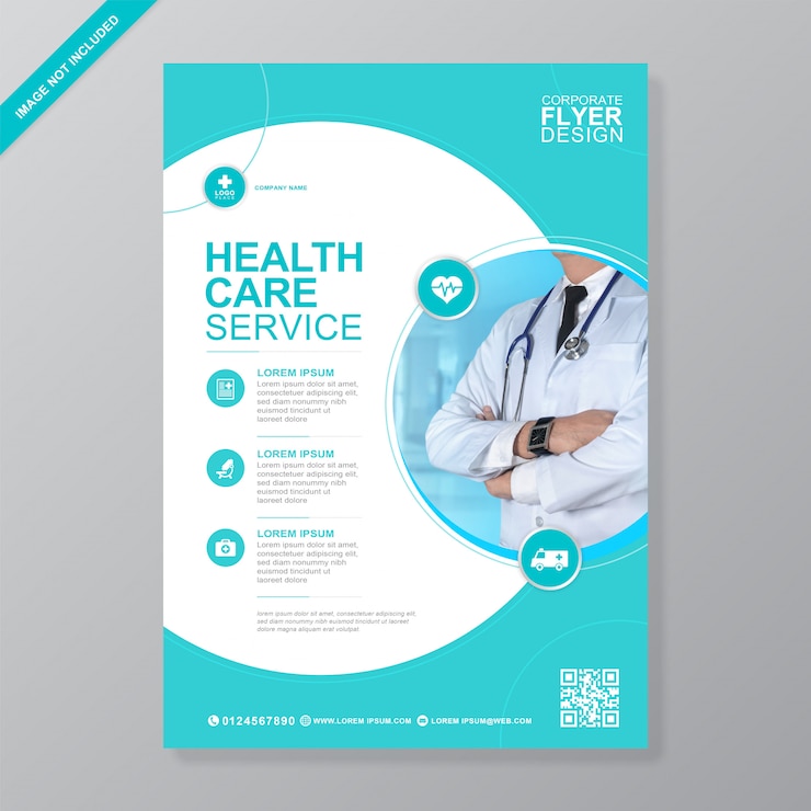 Vecteur modèle de flyer a4 pour les soins de santé et la couverture médicale