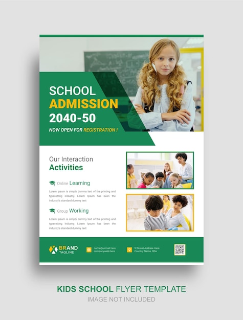 modèle de flyer d'admission à l'école