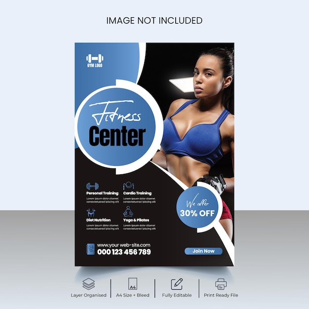 Modèle De Flyer Ou Affiche De Fitness Gym Moderne