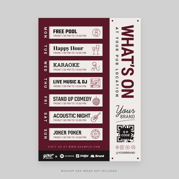 Modèle de Flyer d'agenda d'événement de planification de fête dans le vecteur V1