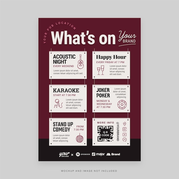 Modèle de Flyer d'agenda d'événement de planification de fête dans le vecteur V2
