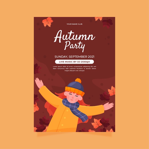 Modèle De Flyer Automne Vertical Plat