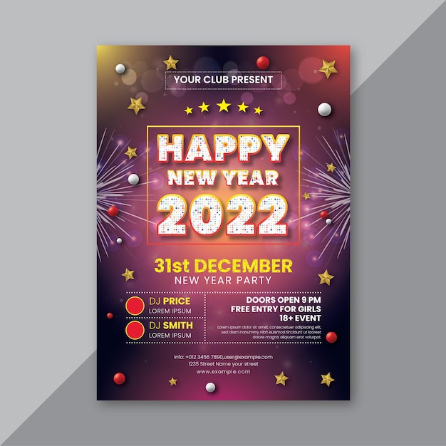 Modèle De Flyer De Bonne Année 2022