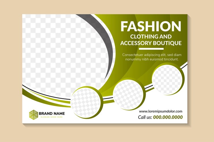 Vecteur modèle de flyer de boutique de vêtements et d'accessoires de mode avec un espace pour la photo et le texte.