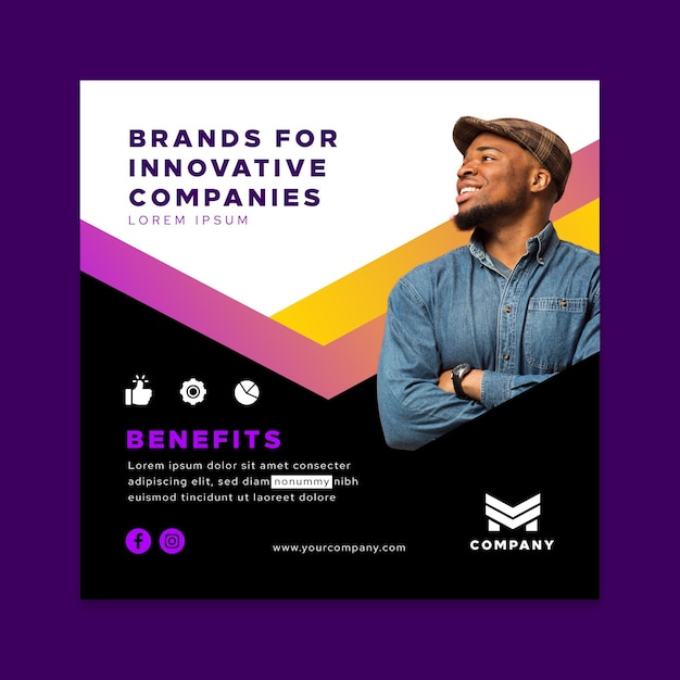 Modèle de flyer carré pour les entreprises innovantes