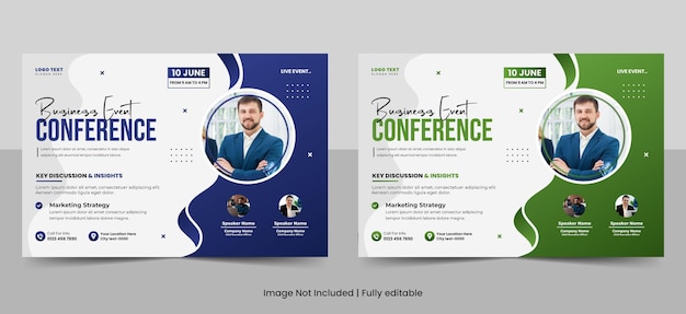 Modèle de Flyer de conférence d'entreprise et conception de bannière d'affiche d'événement d'entreprise
