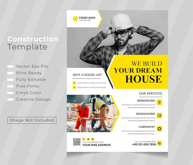 Modèle De Flyer De Construction Et Rénovation