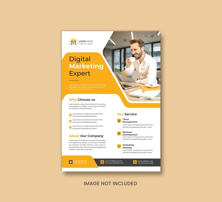 Modèle de flyer ou couverture de brochure d'expert en marketing numérique moderne de vecteur