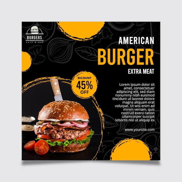 Modèle de flyer de cuisine américaine