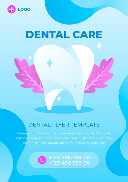 Modèle de flyer dentaire dégradé