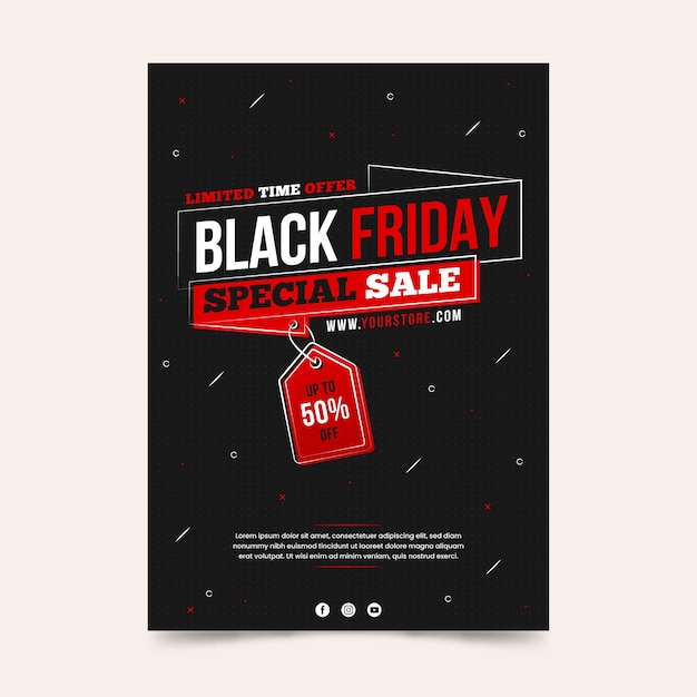Modèle de flyer dessiné à la main vente spéciale vendredi noir