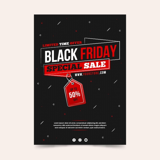 Modèle De Flyer Dessiné à La Main Vente Spéciale Vendredi Noir