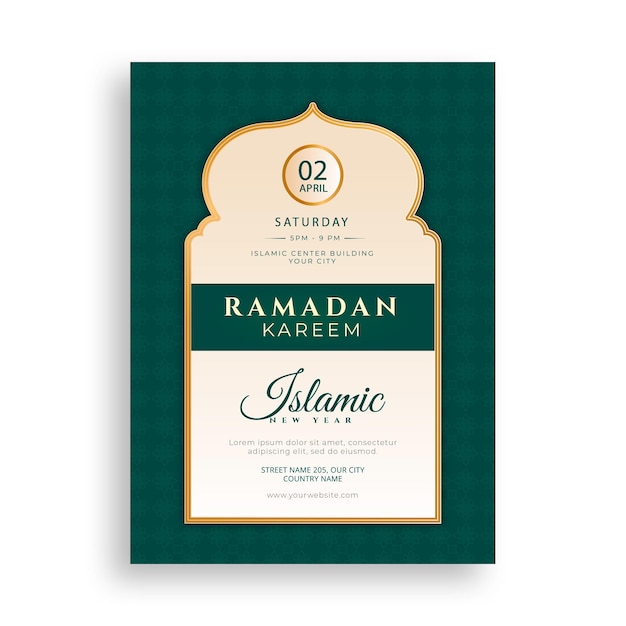 Modèle De Flyer Du Nouvel An Islamique Ramadan Kareem