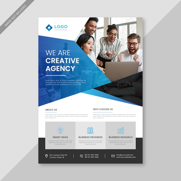 Modèle de flyer d'entreprise créative et professionnelle