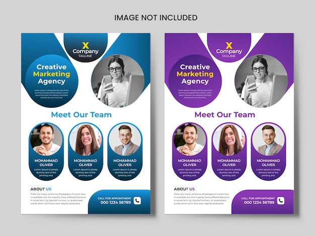 modèle de flyer d'entreprise moderne pour agence de marketing créatif