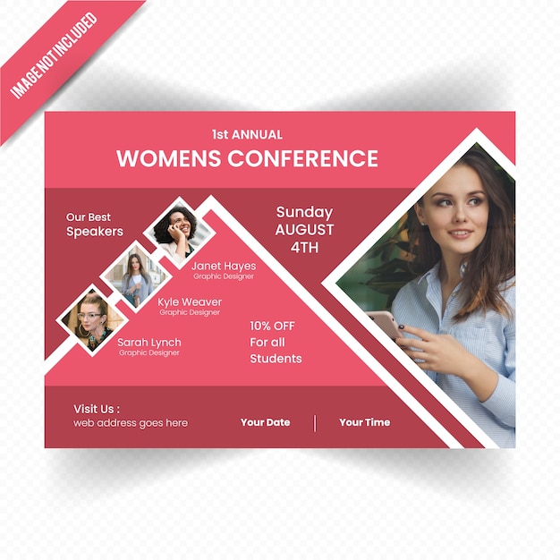 Modèle de Flyer de femmes conférence horizontale