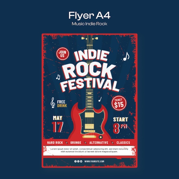 Modèle de flyer de festival de musique indépendante