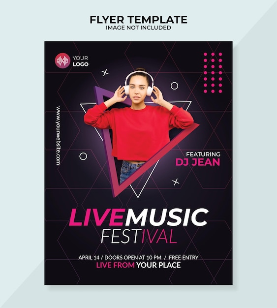 Modèle de flyer de festival de musique live