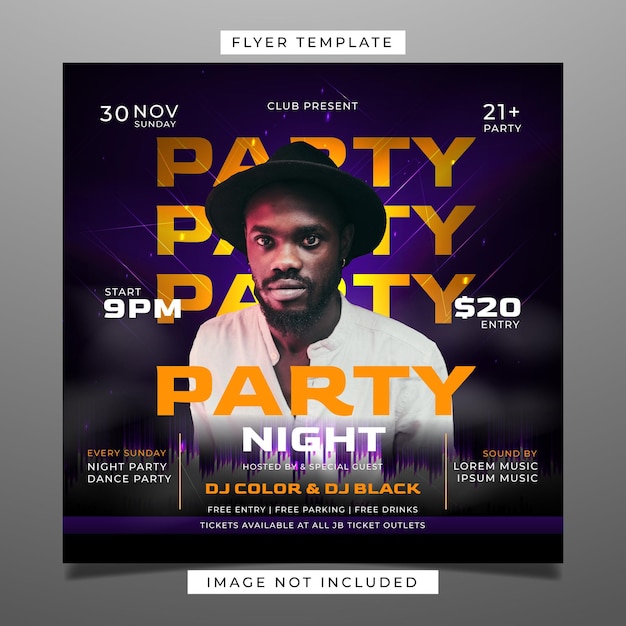 Modèle de flyer de fête de club