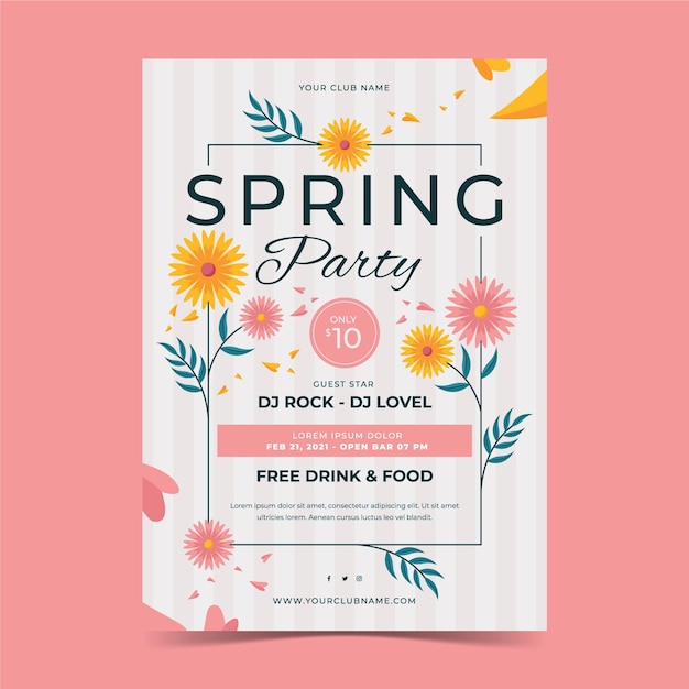 Vecteur modèle de flyer de fête de printemps