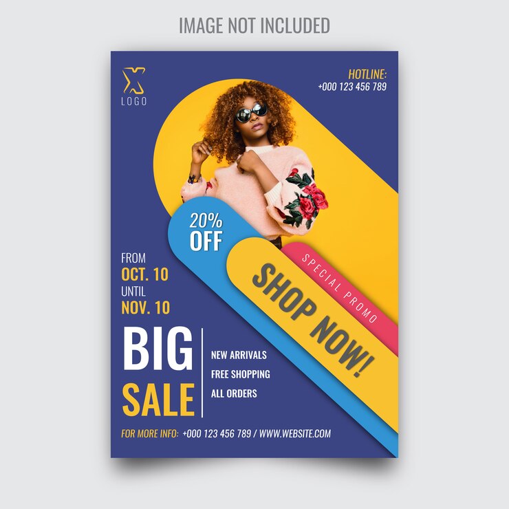 Vecteur modèle de flyer de grande vente