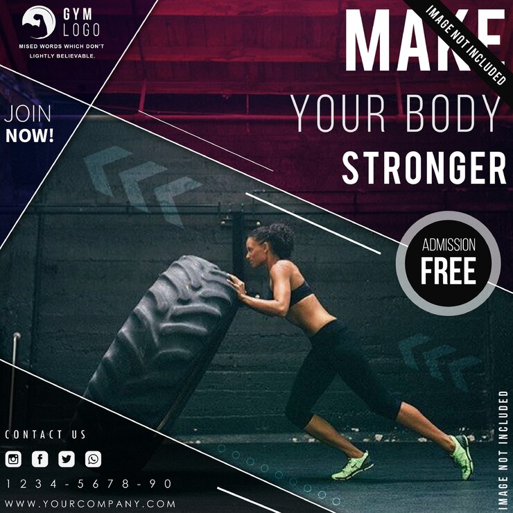 Vecteur modèle de flyer gym fitness