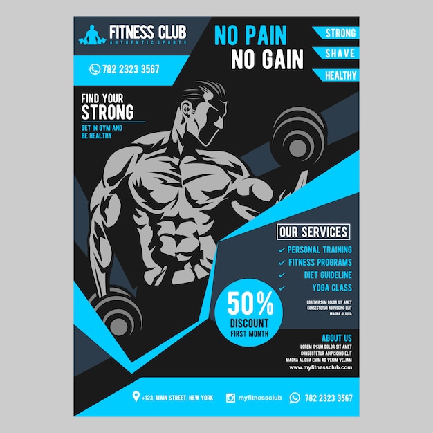 Modèle de Flyer de gym