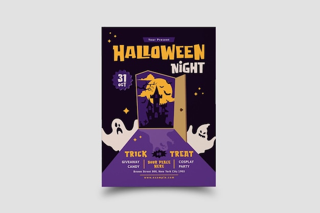 Vecteur modèle de flyer d'halloween