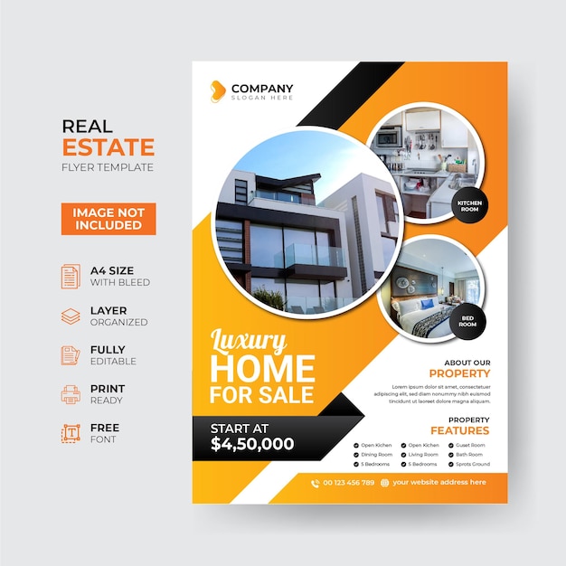 Modèle de flyer immobilier créatif et moderne