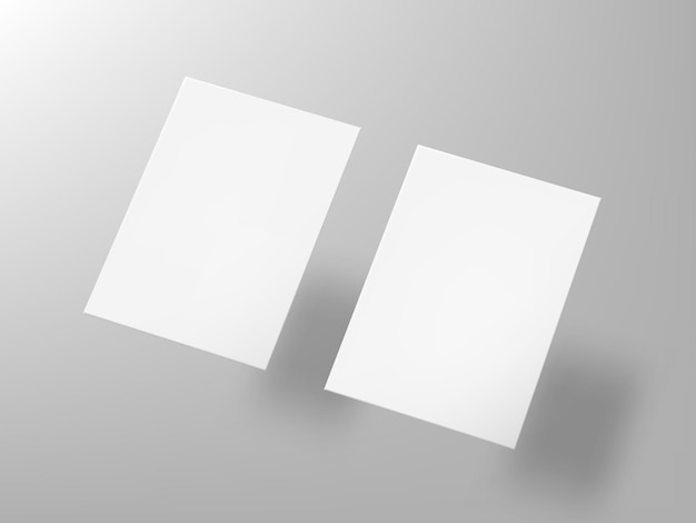 Modèle de flyer ou d'invitation A5 3D en blanc
