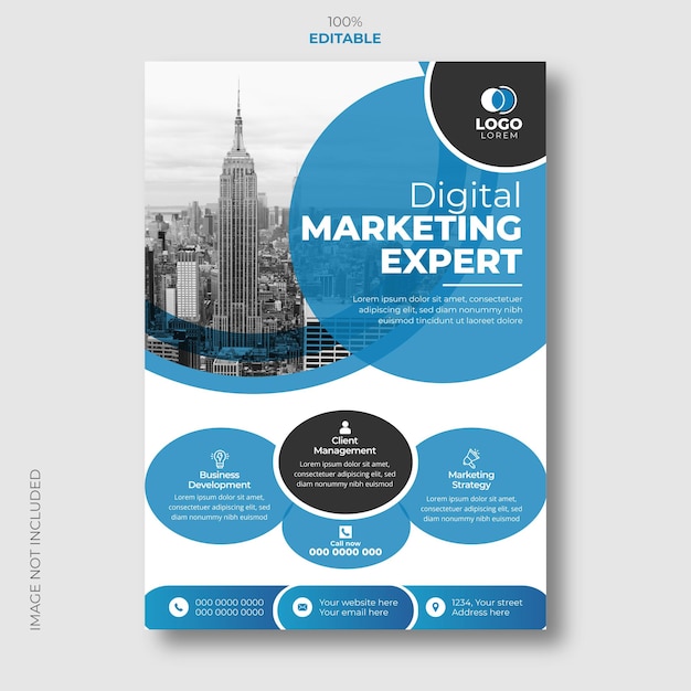 Modèle de flyer marketing moderne et créatif de vecteur