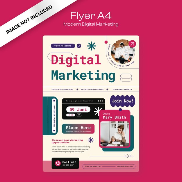 Vecteur modèle de flyer de marketing numérique