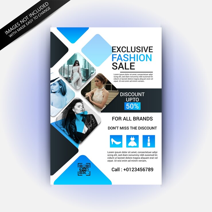 Vecteur modèle de flyer de mode