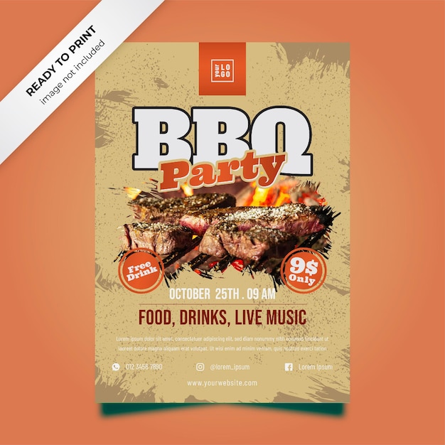 Modèle De Flyer De Nourriture De Soirée Barbecue Poster