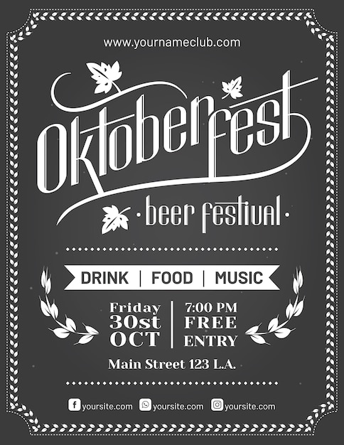 Modèle de flyer Oktoberfest avec lettrage