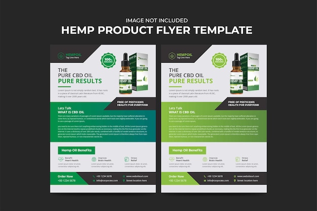 Modèle De Flyer De Produit De Chanvre Ou De Cbd, Vente De Produit De Cannabis Sativa Ou Conception De Flyer De Promotion