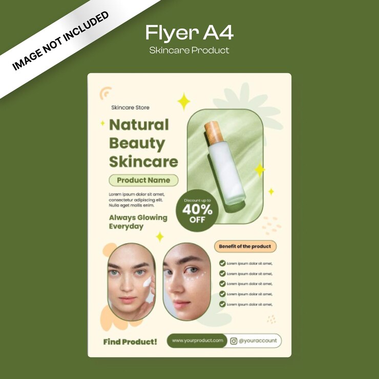 Vecteur modèle de flyer de produit de soin de la peau
