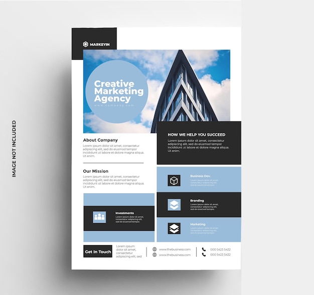 Modèle de flyer professionnel avec photo