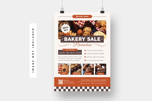 Modèle de flyer de promotion de vente de boulangerie V3